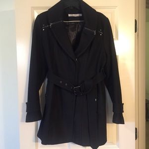 Kenneth Cole Wool Zippered Trench Coat